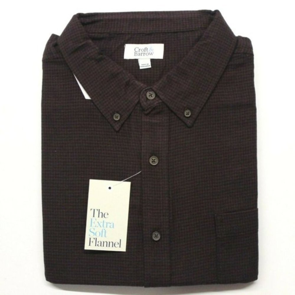 Croft & Barrow Flannel Shirt - Burgundy - 2XL